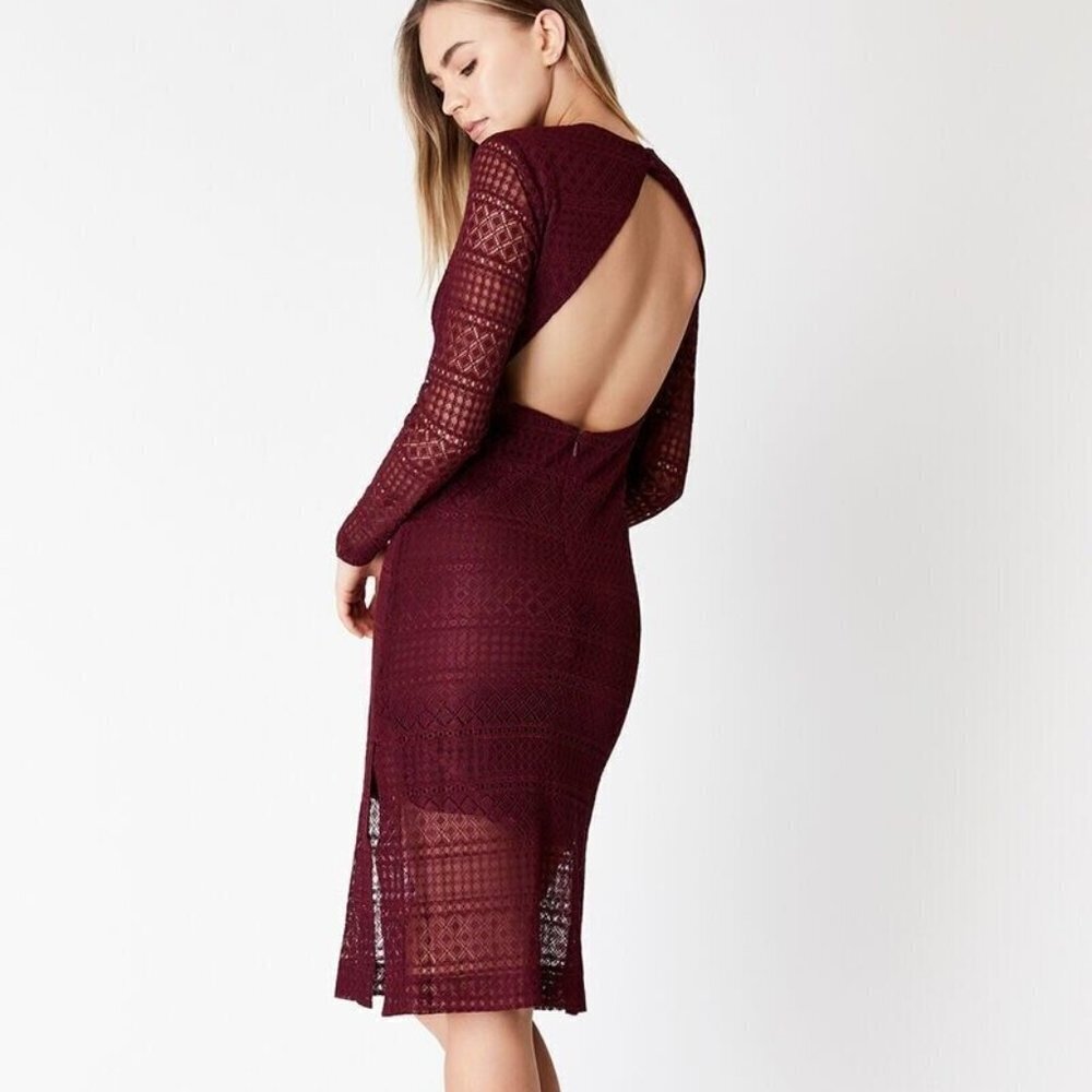 NEW Bardot Marion Lace Dress Size 4 Women's Burgundy NWT